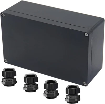 RACULETY Project Box ABS Black Electrical Boxes IP65 Outdoor 7.87"x4.72"x2.95",