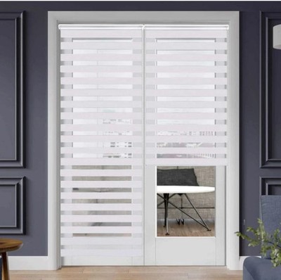 SMONTER Easy Fix Zebra Rollo, Tag & Nacht Rollos Vorhänge - 95 cm x 230 cm Grau