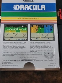 Dracula Intellivision 1983 CIB W/ Manual and Card Overlays good Condition