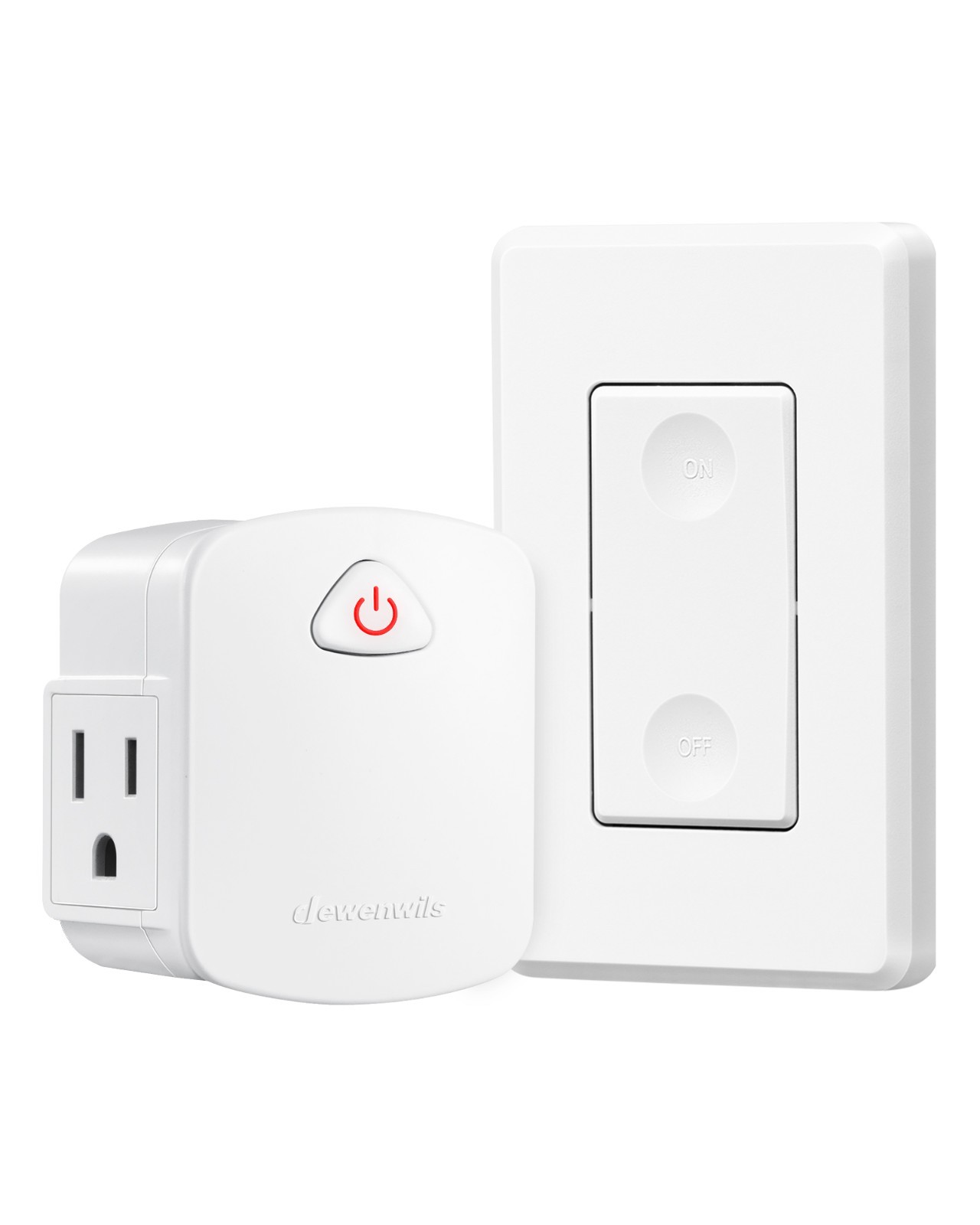 DEWENWILS Wireless Remote Control Outlet 15A Wall Switch No Wiring 100FT
