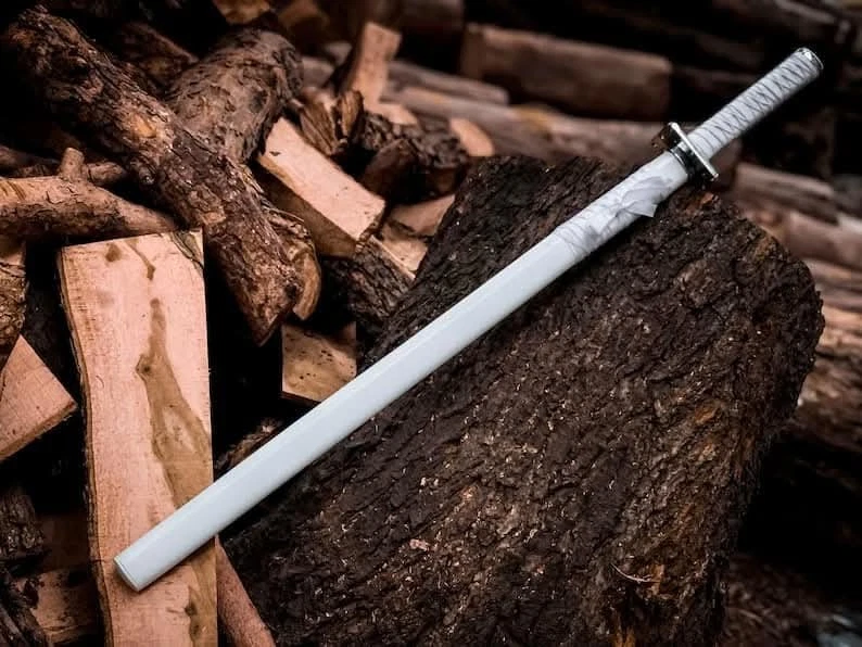 ESPADA KATANA SAMURAI JAPONESA HECHA A MANO ACERO PLEGADO AL CARBONO ESPIGA COMPLETA AFILADA Foto 4 de 4