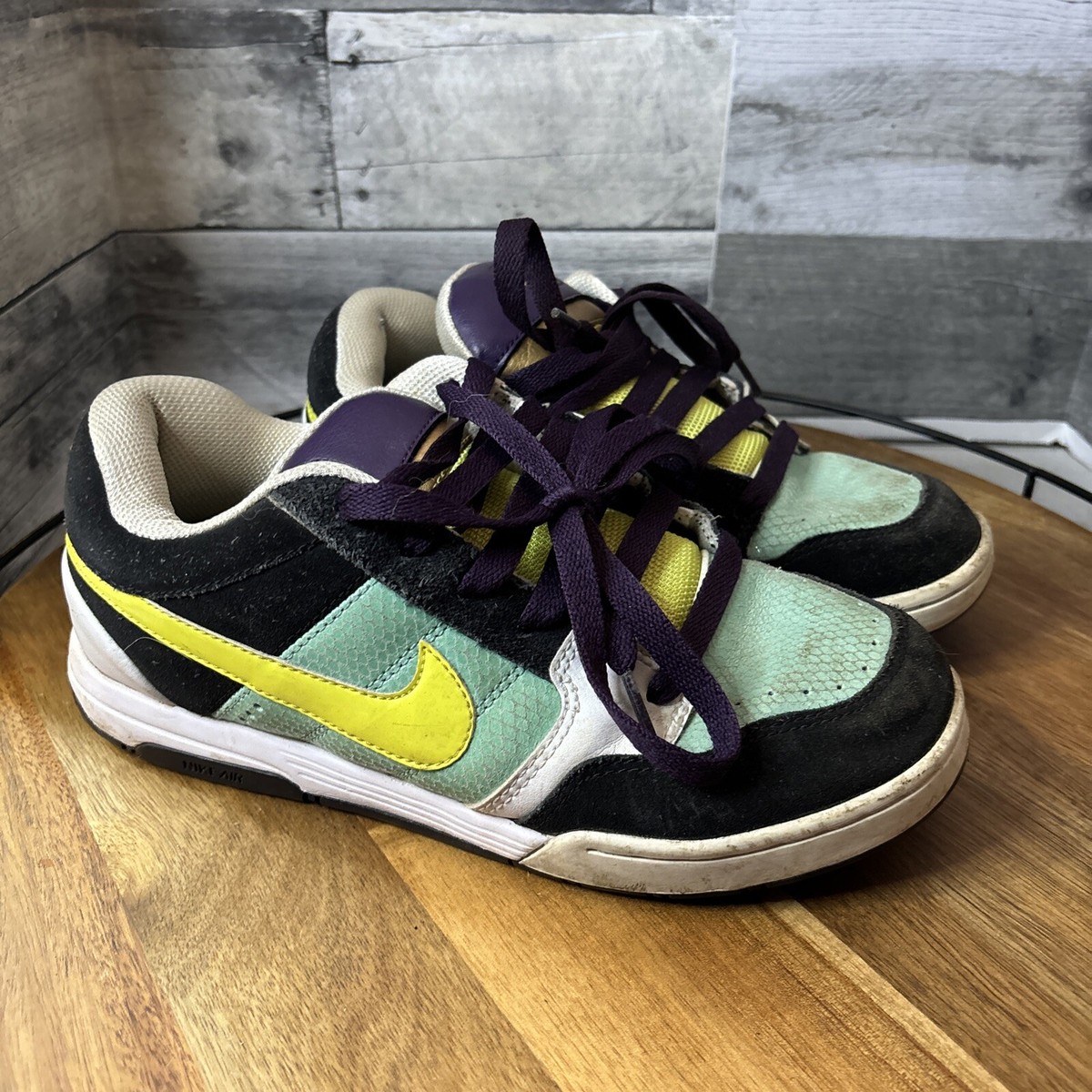 Nike Air Mogan 6.0 Puffy Tongue Skate Shoes Sneakers Teal Black
