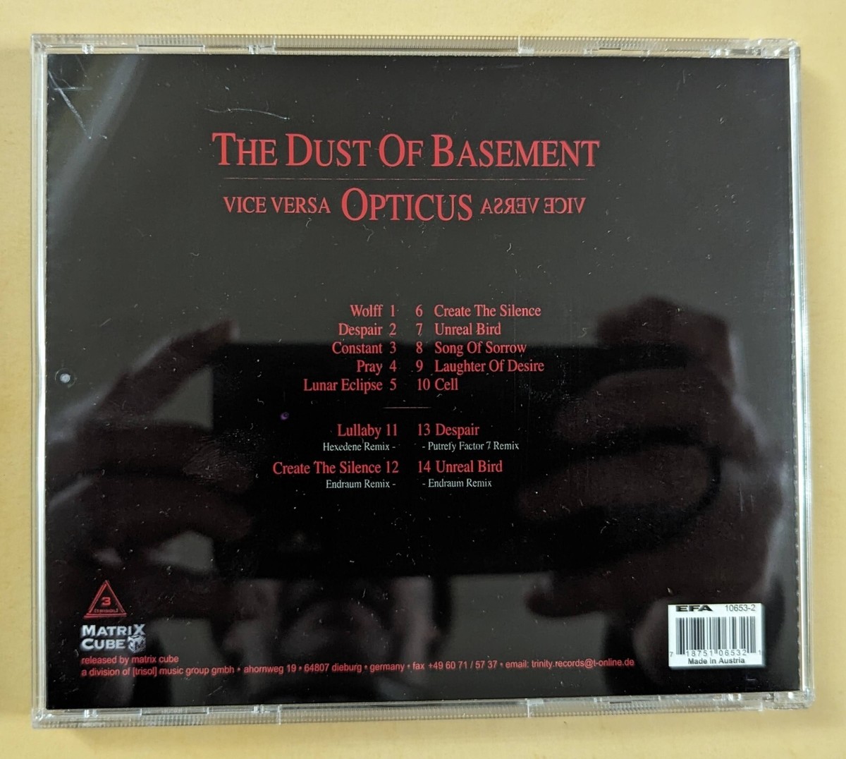 The Dust Of Basement- Vice Versa OPTICUS CD- EXCELLENT! SYNTH-POP