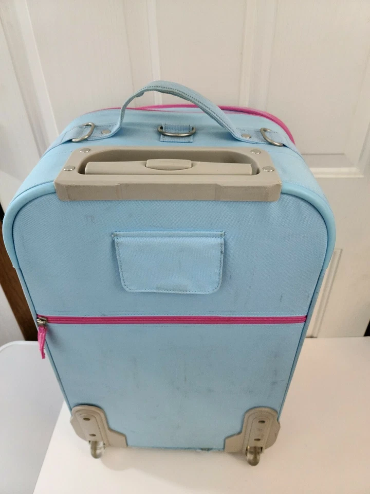 Pottery Barn Kids Rolling Luggage Suit Case Overnight Travel Whale Embroided - Image 4 of 4