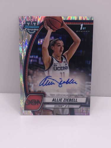 Allie Ziebell 2024-25 Bowman Chrome University 1st Auto Stealth Refractor SP