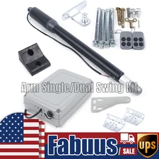 Heavy Duty Automatic Gate Opener Arm Single/Dual Swing Kit w/ Remotes