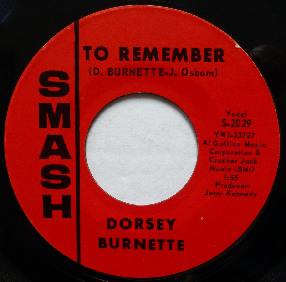 DORSEY BURNETTE rockabilly 45 To Remember / In the Morning