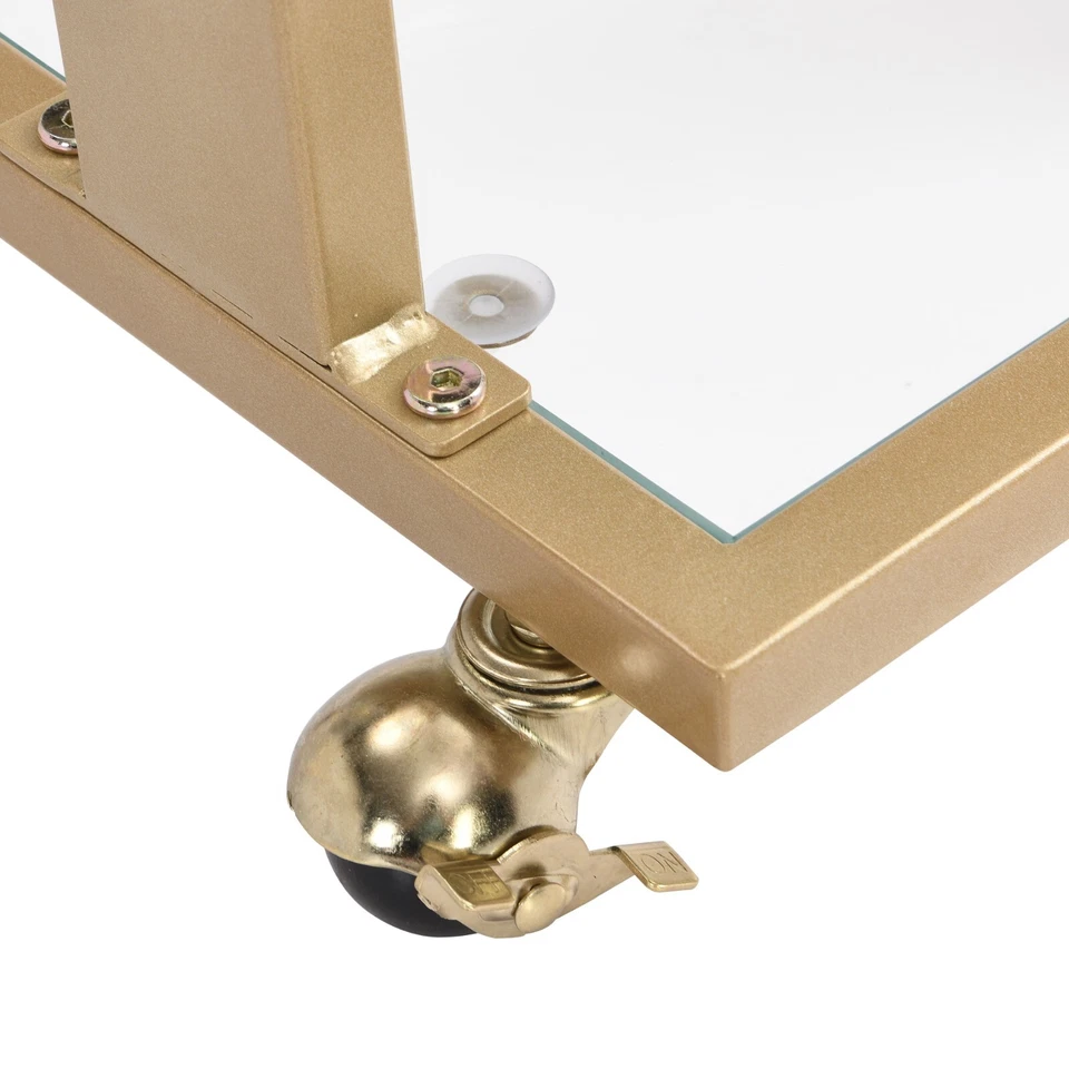 优雅 C 形亚克力边桌玻璃顶部和金属底座 - 适用于家庭/办公室 — 第 4/4 张图片