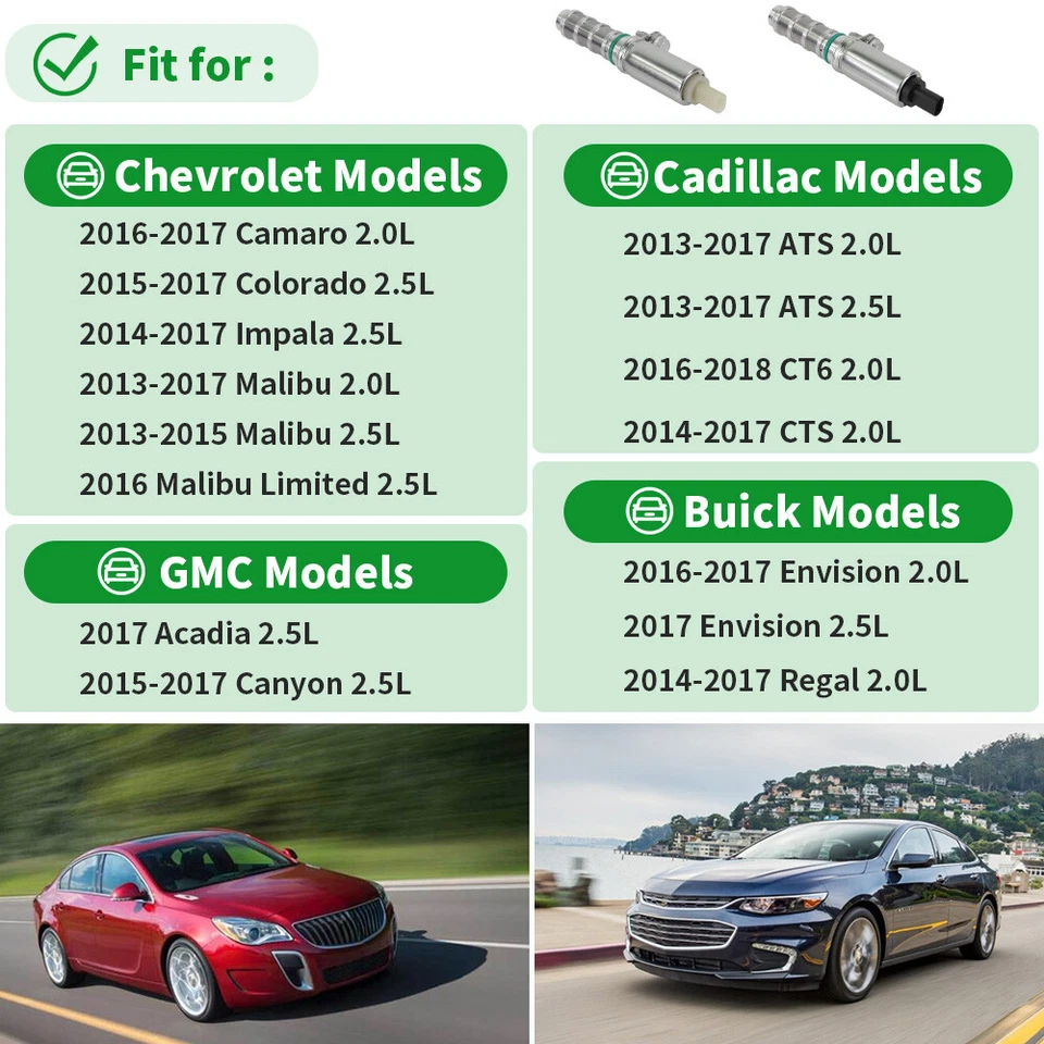 12655433 12655434 Intake＆Exhaust 2PCS VVT Solenoid Valve For Buick Cadillac GMC Foto 4 de 4