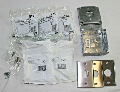 Bulk Lot  -  4'' Square Cover For exposed work (3)  Square Device Cov (2) and mor