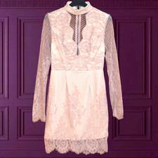 £45 NEW MISSGUIDED SZ 8 ROSE PINK LACE DRESS RACES HOLIDAY WEDDING BUSINESS CLUB