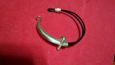 sideways cross bracelet black cord satin finish brass