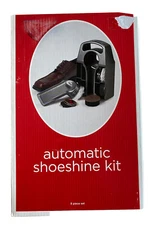 Automatic ShoeShine Kit polisher rack 2 brushes 2 buffering pads Polish Missing