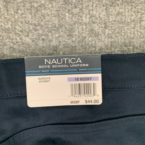 Nautica Pants Big Boys 18 Navy School Uniform Husky Stretch Cotton Performance - Picture 13 of 15