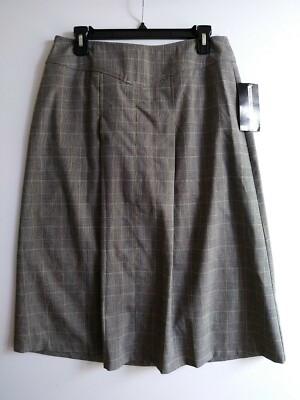 REQUIREMENTS A SKIRT FRONT PLEATED SZ8 UNLINED GRAY MULTI NWT.