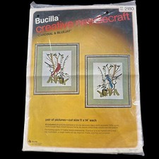 Bucilla 2180 Cardinal Bluejay Creative Needlecraft Crewel Embroidery Kit AS IS