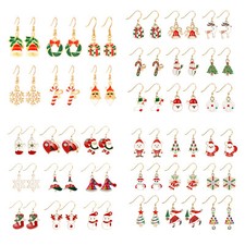 9 Pairs Women Girls Cute Christmas Party Holiday Drop Dangle Hook Earrings Gift