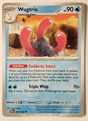 wugtrio pokemon card value Wugtrio 053/182 NM / M - Paradox Rift Pokemon Card $2 Combined Shipping