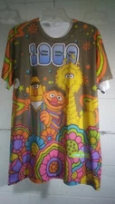 Sesame Street Psychedelic 1969 Sublimated Ink L Graphic t-shirt