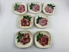 Vintage Red Wing Pottery Lexington Rose Small Plates set Of 7 Bread Dessert