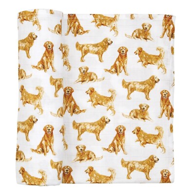 Mud Pie Baby Boy/Girl Golden Retriever Swaddle Blanket, 47'' x 47'' NEW