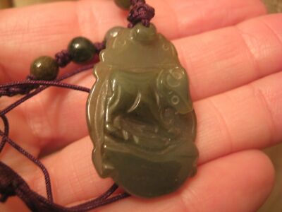 Jadeite Jade Bull Oxe Pendant Necklace A8551