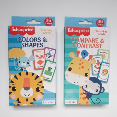 Fisher Price Learning Cards Colors & Shapes and Compare & Contrast Flash Cards