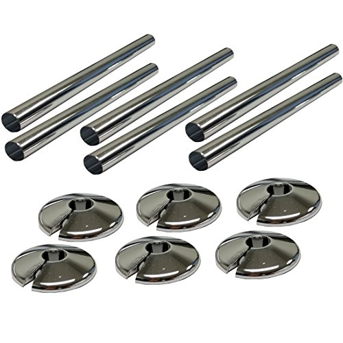 Radsnaps 15mm Chrome Radiator Pipe Covers Collars 6 Pieces for sale