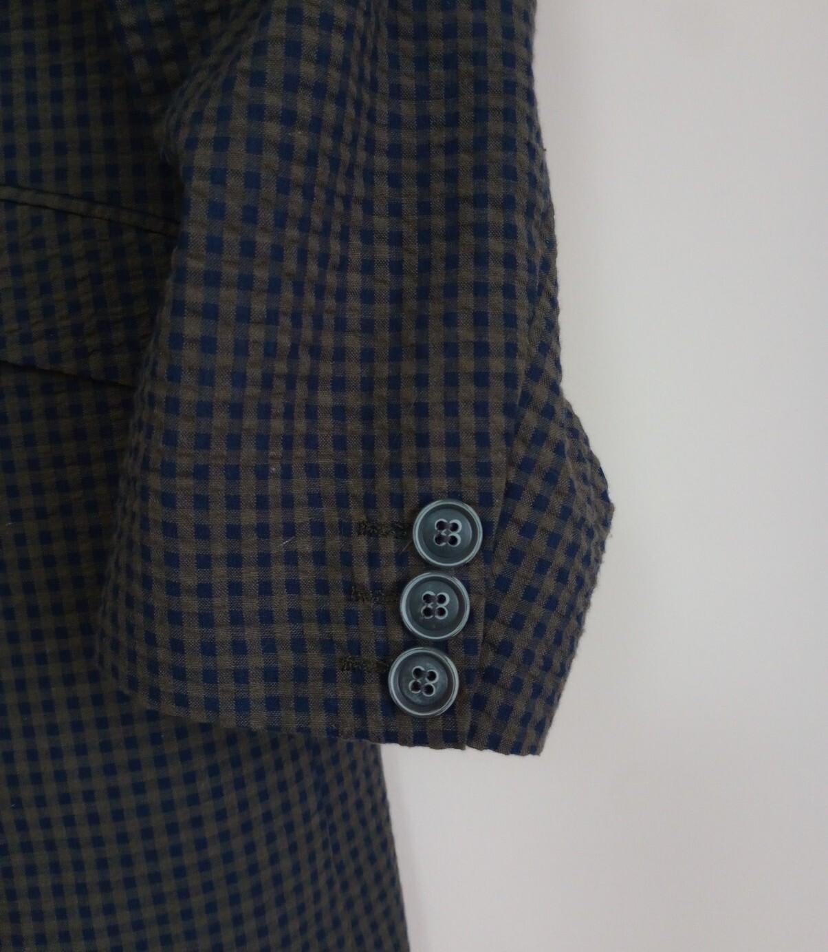 FILA Giacca blazer William Hunt Saville Row Seersucker blu grigio a scacchi taglia 42