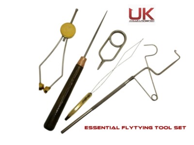 UK Angelzubehör Essentials 5-teiliges Fliegenbindewerkzeug-Set   UK-Bestand