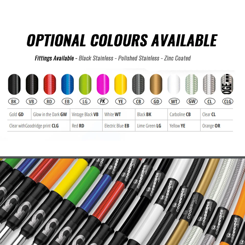 Braided Brake Line Carbon Rear for KAWASAKI KX 100 2017 2018 2019 2020 2021 - Image 2 of 2