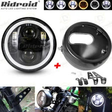 5.75" LED Headlight w/ Housing Bucket For Honda Shadow VT 600 750 1100 VTX 1300