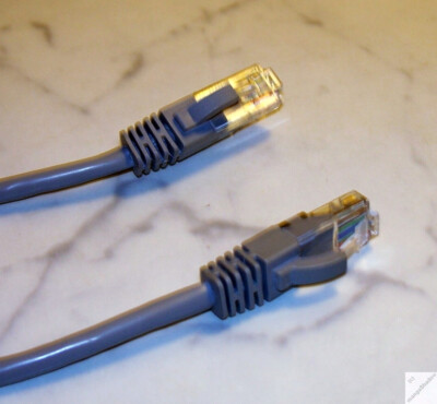 2x LAN-Kabel 5m Cat5e grau Gigabit 1000 UTP Netzkabel gute Klips _c5