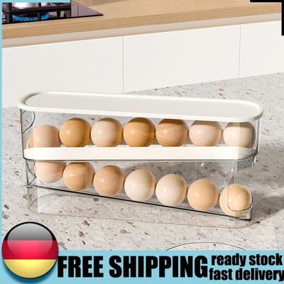Automatic 12 Count Egg Dispenser Space-Saving Kitchen Rolling Eggs Storage Tray