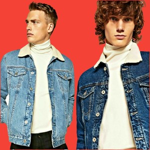 zara red denim jacket