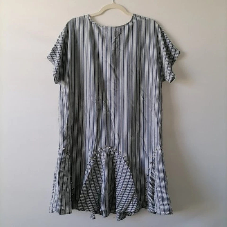 Vestido recto a rayas azul Bar III para mujer talla L Foto 2 de 4