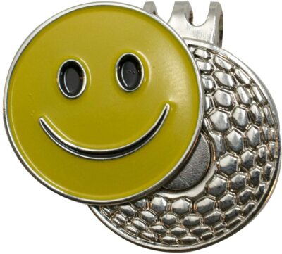 Golf ball marker with magnetic hat clip : Smiley Face / Happy Face