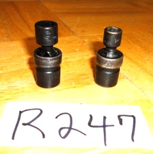 SNAP-ON TOOLS 2 PIECE 1/4 DRIVE SWIVEL IMPACT SOCKETS 1 USED 1/4 AND 1 NEW 5/16