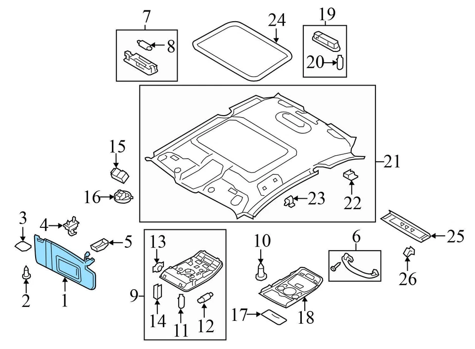 2009-2012 AUDI A4 QUATTRO - Right SUN Visor / Mirror 8K0857552L - Image 3 of 4
