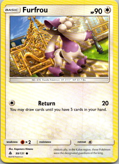 Furfrou 99/131 Common Forbidden Light Pokemon Lightly Played