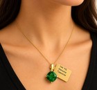 GENUINE 4.12 Cts TSAVORITE PENDANT 14k YELLOW GOLD - Free Appraisal Service — photo 5