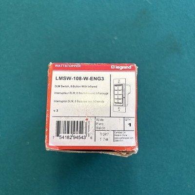 Legrand WattStopper LMSW-108-W DLM 8 Button Programmable Switch