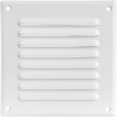 Square Ventilation Grille / 5'' x 5'' Inch Inside Measurement/White Metal Air V...