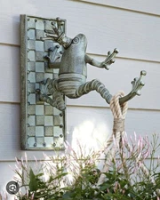 Mackenzie Childs Frog Plant Hanger Metal Outdoor Decor