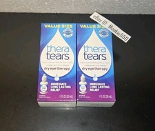 EXP 05/2027+! 2 Box Large Thera Tears Dry Eye Therapy Drops Value Size 1 OZ 30mL