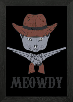 Meowdy lustige Katze gerahmtes Wandbild Poster Leinwanddruck Bild