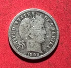 1899 US Barber SILVER Dime "Philadelphia" Mint! VG/FINE Details! Old US Coin!