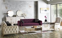 Designer Sofagarnitur 3+3+1 Sitzer Couch Polster Sitzgarnitur Set Chesterfield