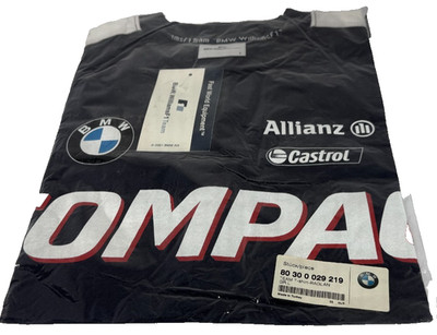NOS Vintage 2001 BMW Williams F1 Team Shirt New Sealed Compaq Castrol Raglan L