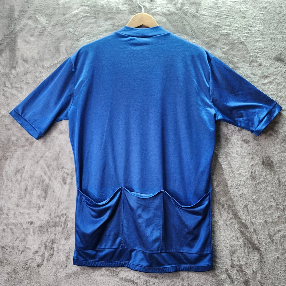 Camiseta deportiva de ciclismo Nashbar vintage azul XXL años 90 cuarto cremallera 3 bolsillos bicicleta retro Foto 2 de 4